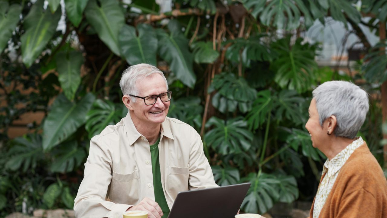 Happy elderly couple